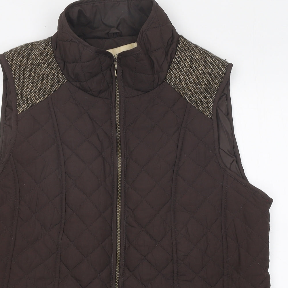 Atmosphere Womens Brown Gilet Coat Size 18 Zip