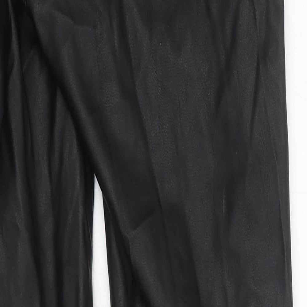 NEXT Womens Black Polyester Capri Trousers Size 10 L27 in Regular Zip