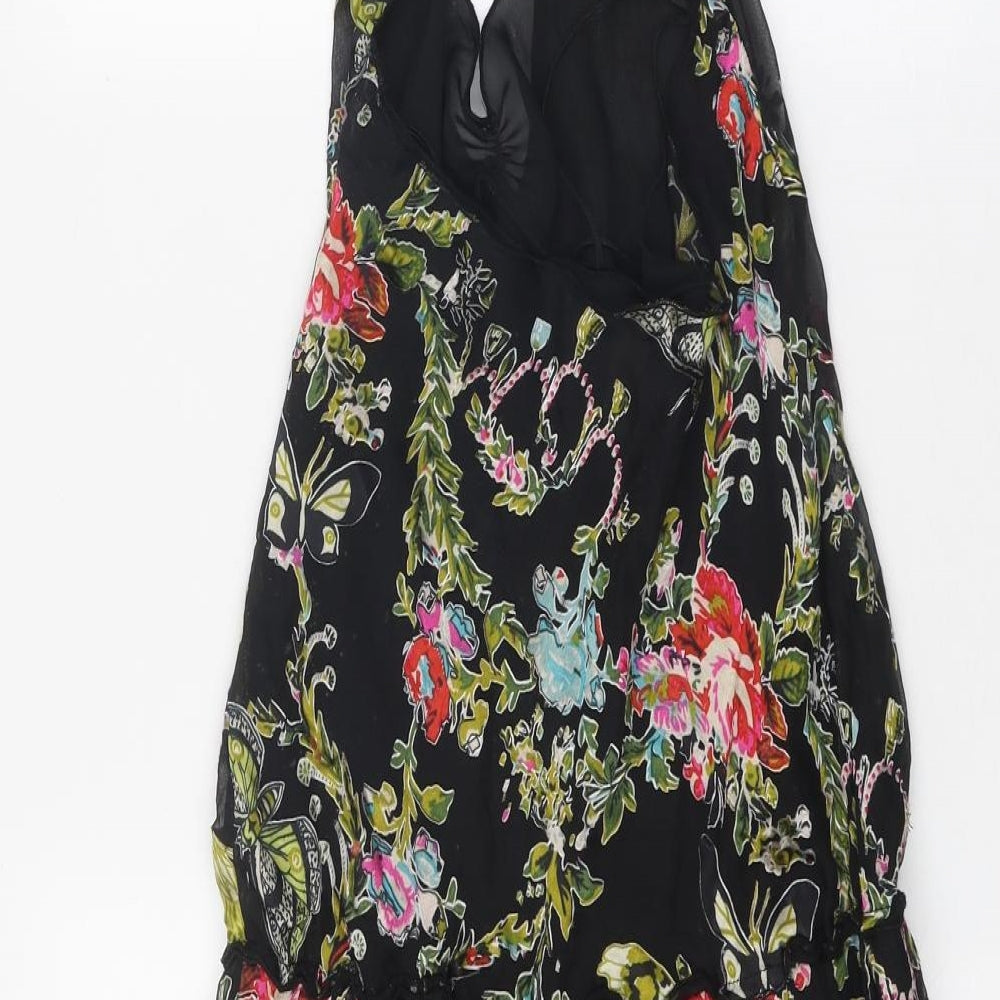 Ming Womens Black Gingham Polyester Bodycon Size S Halter Tie