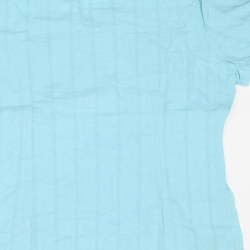 Damart Womens Blue Polyester Basic T-Shirt Size L V-Neck