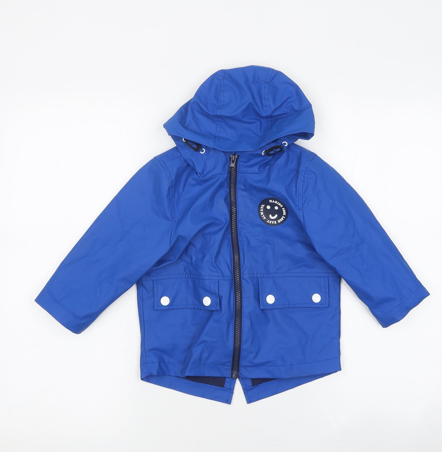 George Boys Blue Rain Coat Coat Size 12-18 Months Zip