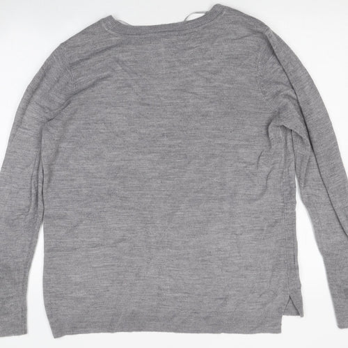 Primark Womens Grey Round Neck Polyester Pullover Jumper Size L