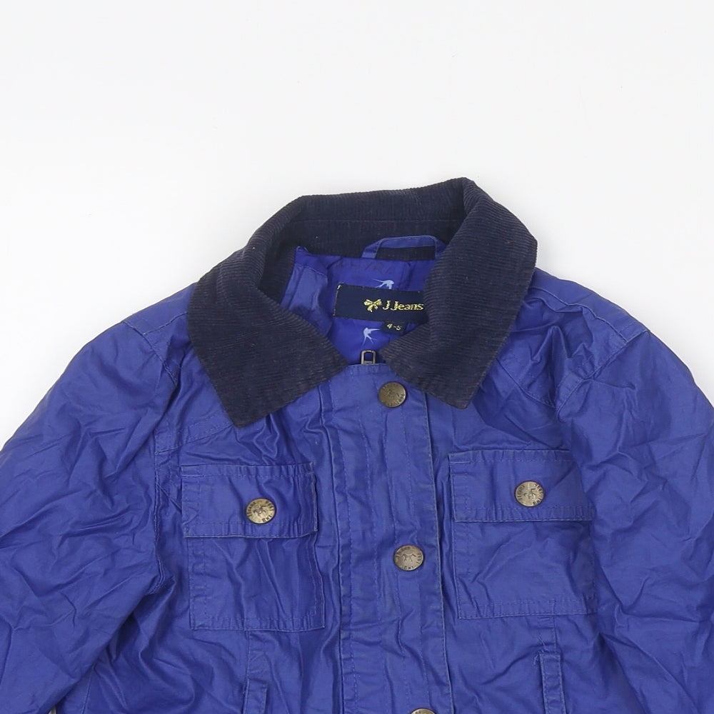 J Jeans Boys Blue Rain Coat Coat Size 4-5 Years Zip