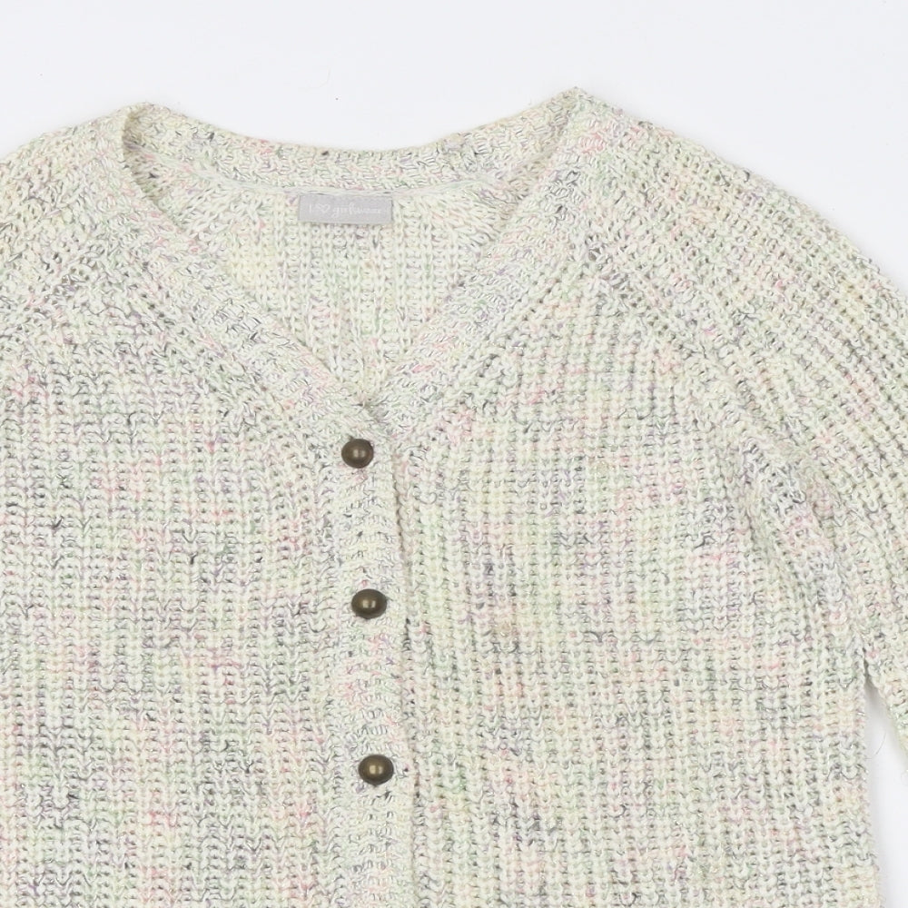 I Love Girls Wear Boys Multicoloured Round Neck Polyester Cardigan Jumper Size 12-13 Years Button