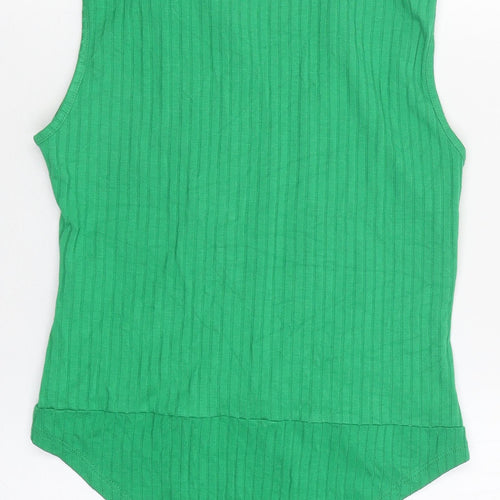 Select Womens Green Polyester Bodysuit One-Piece Size M Snap