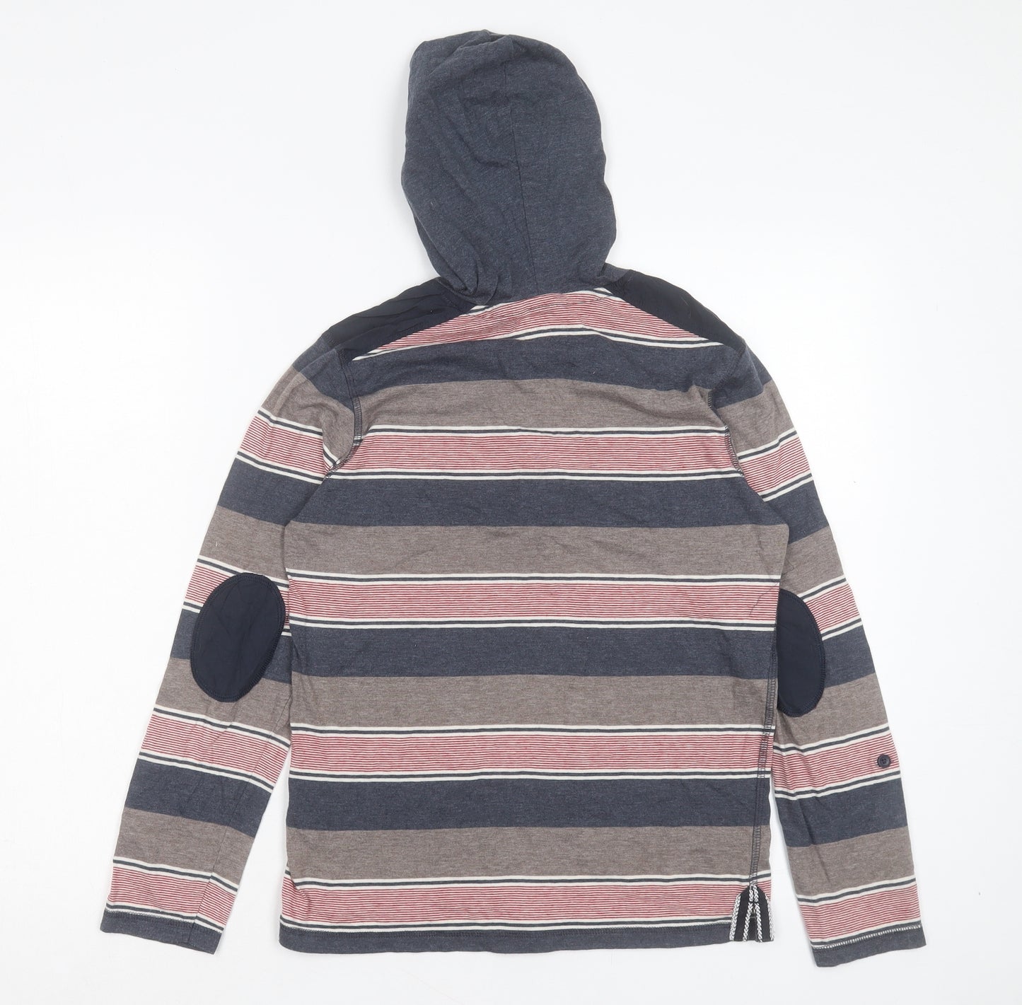 George Boys Multicoloured Striped Cotton Pullover Hoodie Size 11-12 Years Pullover - Pocket Detail