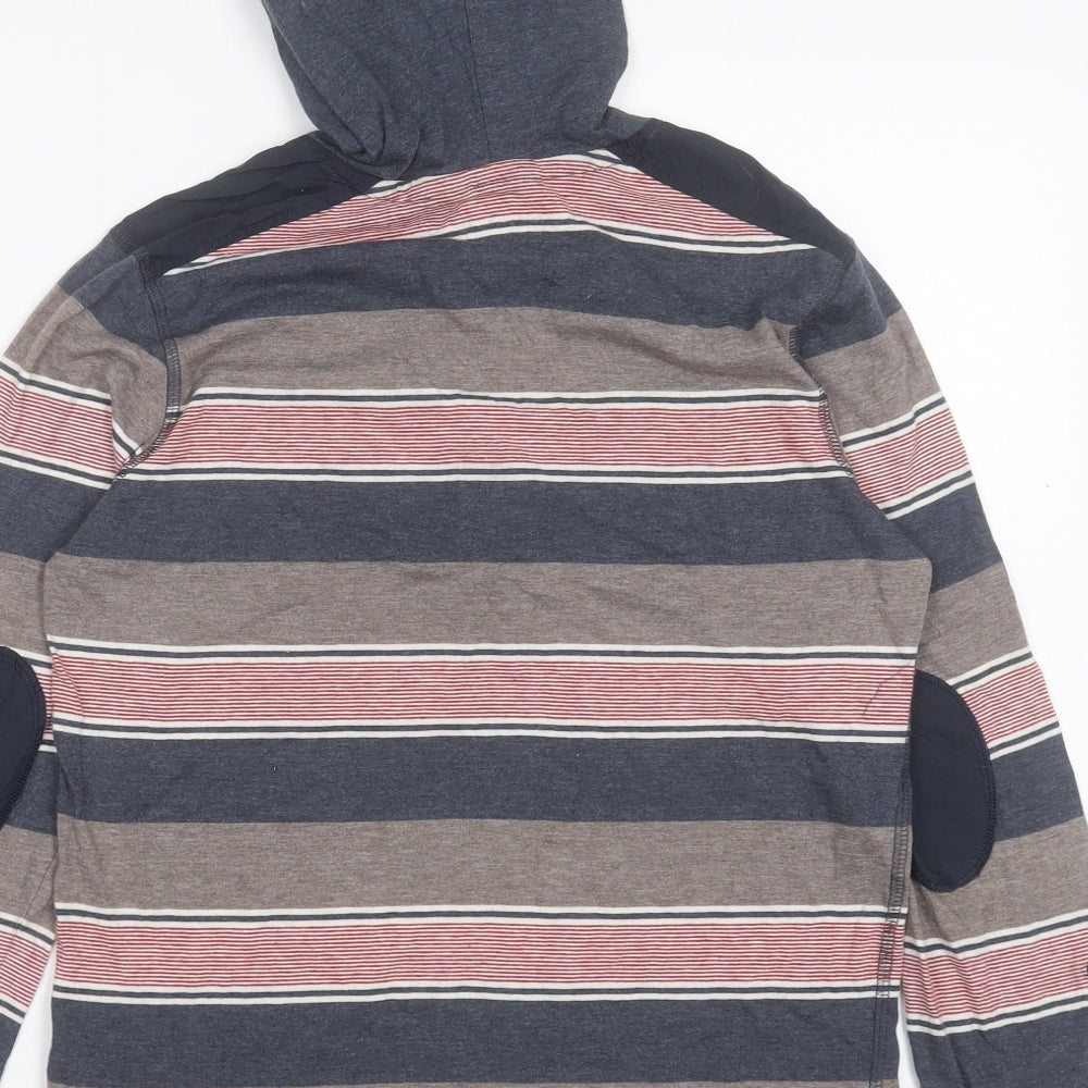 George Boys Multicoloured Striped Cotton Pullover Hoodie Size 11-12 Years Pullover - Pocket Detail