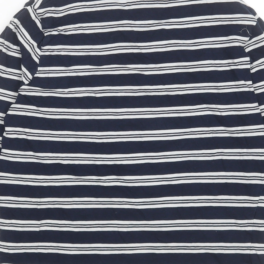 Marks and Spencer Boys Blue Striped Cotton Basic Casual Size 11-12 Years Crew Neck Pullover