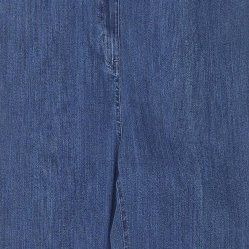 Damart Womens Blue Cotton Straight Jeans Size 22 L27 in Regular Button