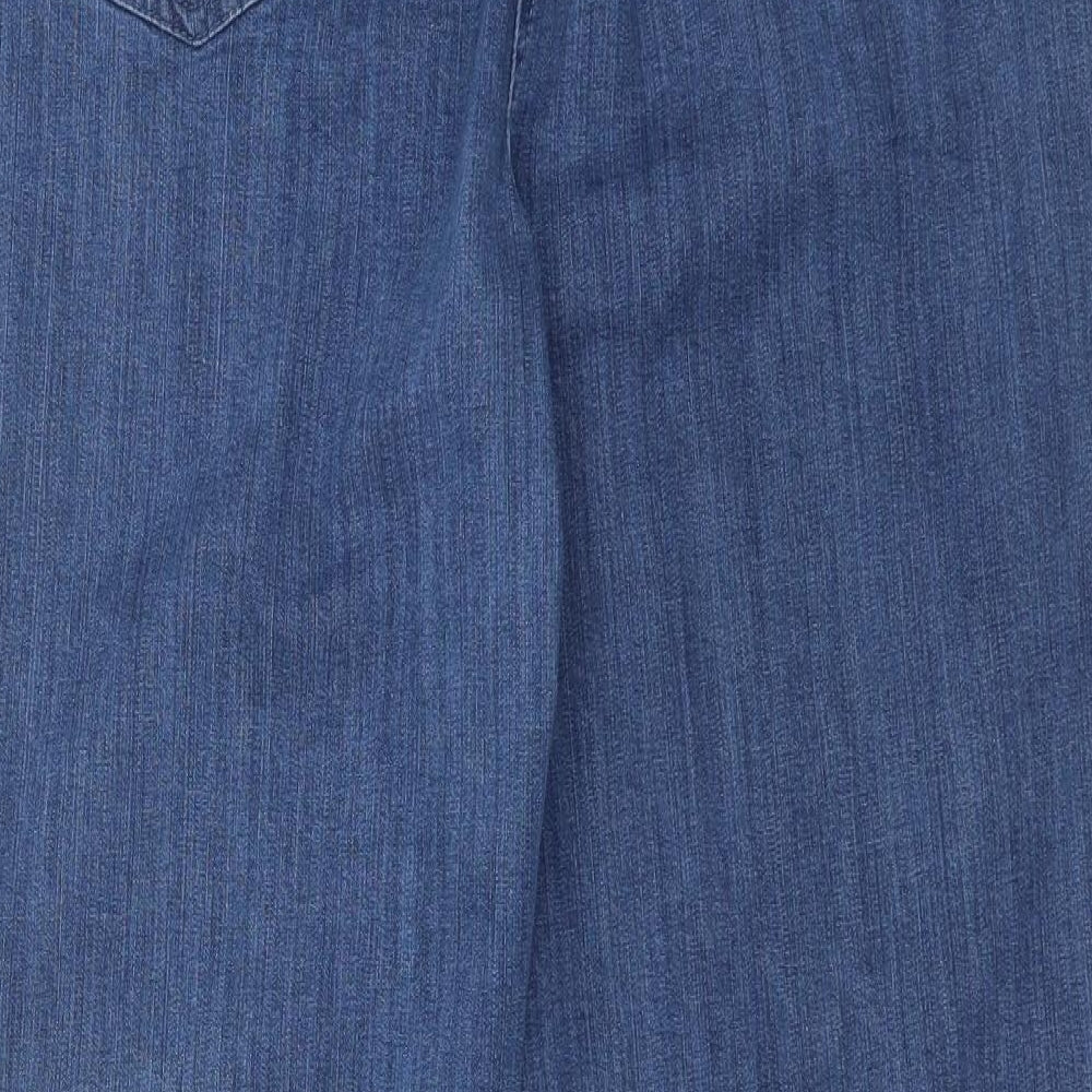 Damart Womens Blue Cotton Straight Jeans Size 22 L27 in Regular Button
