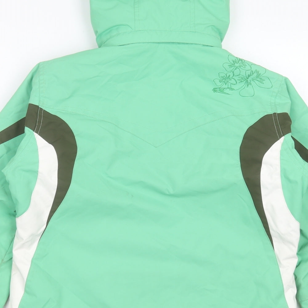 ONeills Girls Green Ski Jacket Coat Size 12 Years Zip