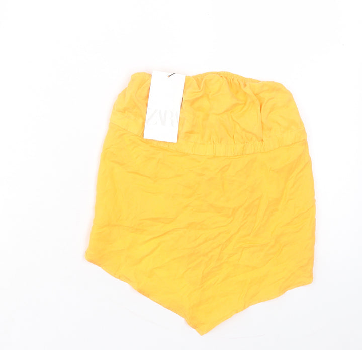 Zara Womens Orange Lyocell Camisole Tank Size XS Off the Shoulder