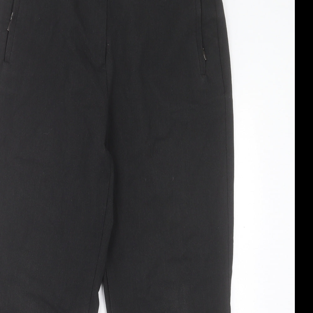 Marks and Spencer Womens Grey Polyester Trousers Size 14 L26 in Slim Button