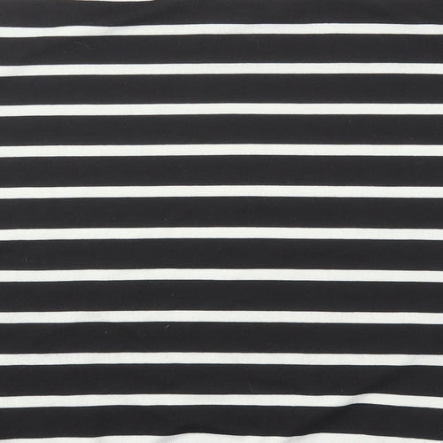 New Look Womens Black Crew Neck Striped Polyester Pullover Jumper Size S