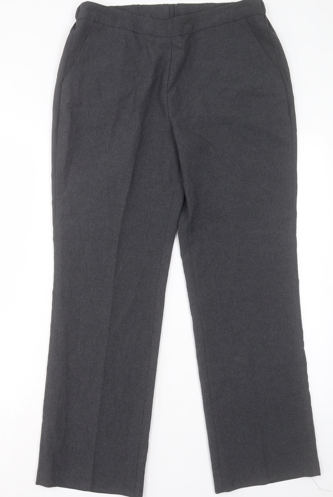 Bonmarché Womens Grey Polyester Trousers Size 12 L29 in Regular