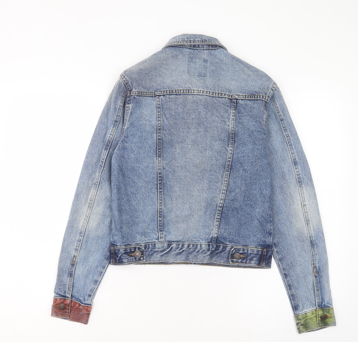 Denim & Co. Womens Blue Jacket Size 4 Button