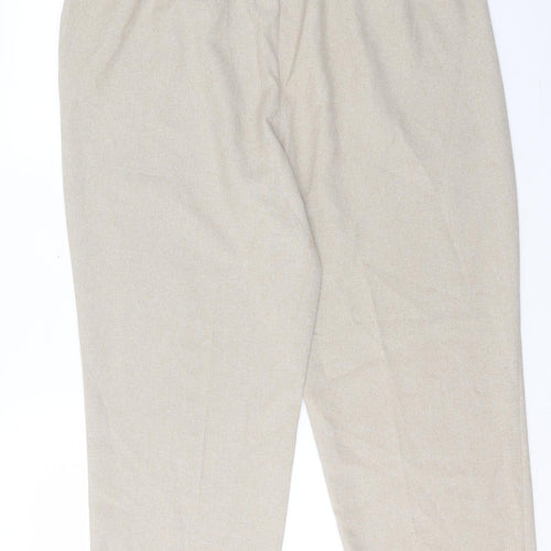 Bonmarché Womens Beige Polyester Trousers Size 18 L28 in Regular
