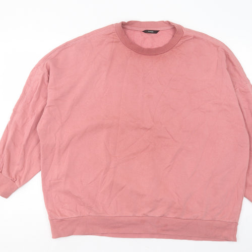 George Womens Pink Cotton Pullover Sweatshirt Size M Pullover