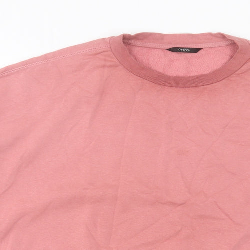 George Womens Pink Cotton Pullover Sweatshirt Size M Pullover