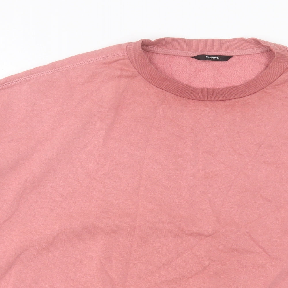 George Womens Pink Cotton Pullover Sweatshirt Size M Pullover
