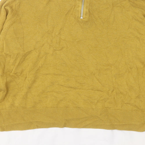 Atmosphere Womens Yellow Collared Viscose Pullover Jumper Size 14