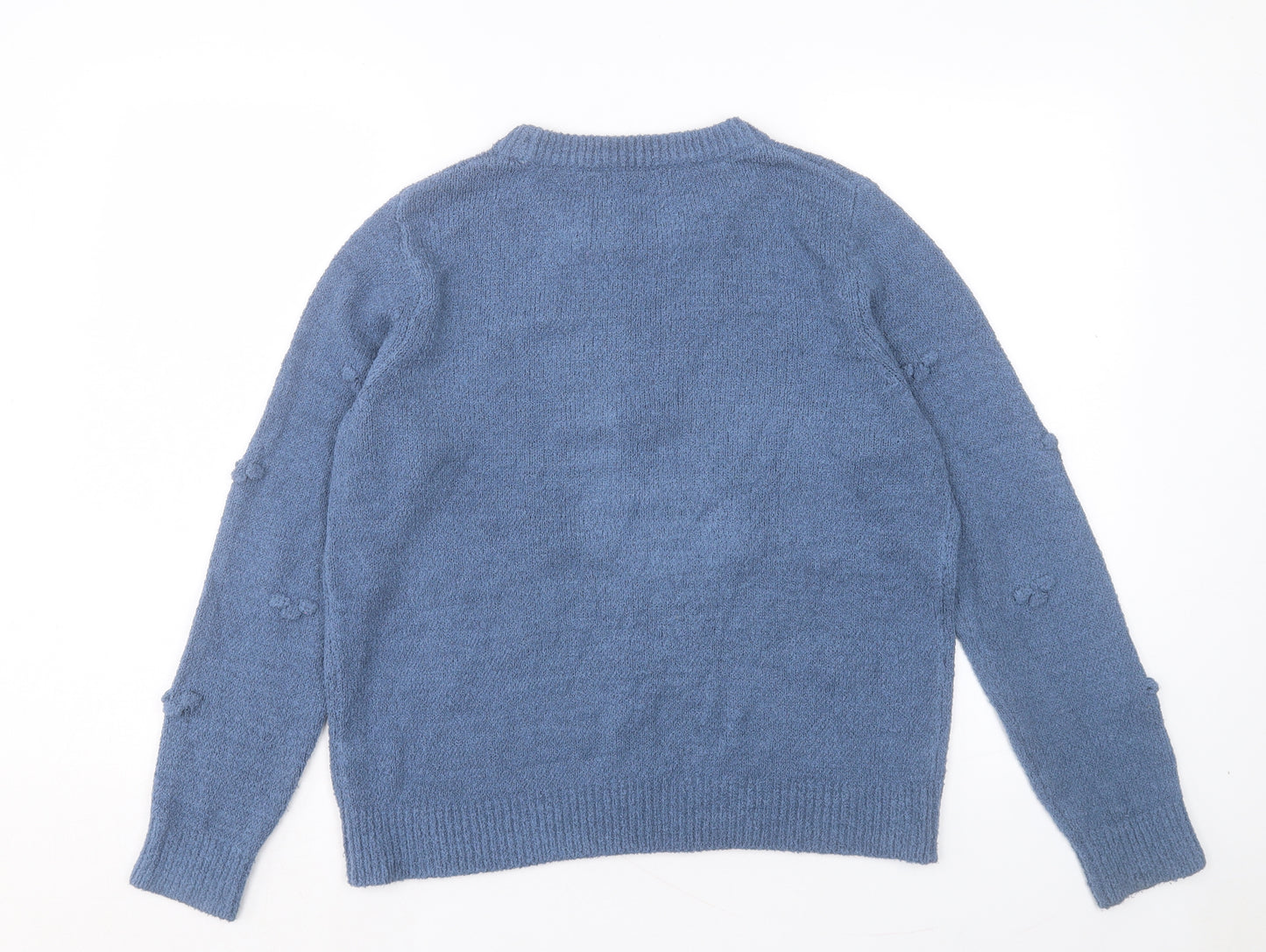 TU Womens Blue Crew Neck Acrylic Pullover Jumper Size 14