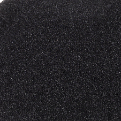 EWM Womens Black V-Neck Acrylic Pullover Jumper Size L