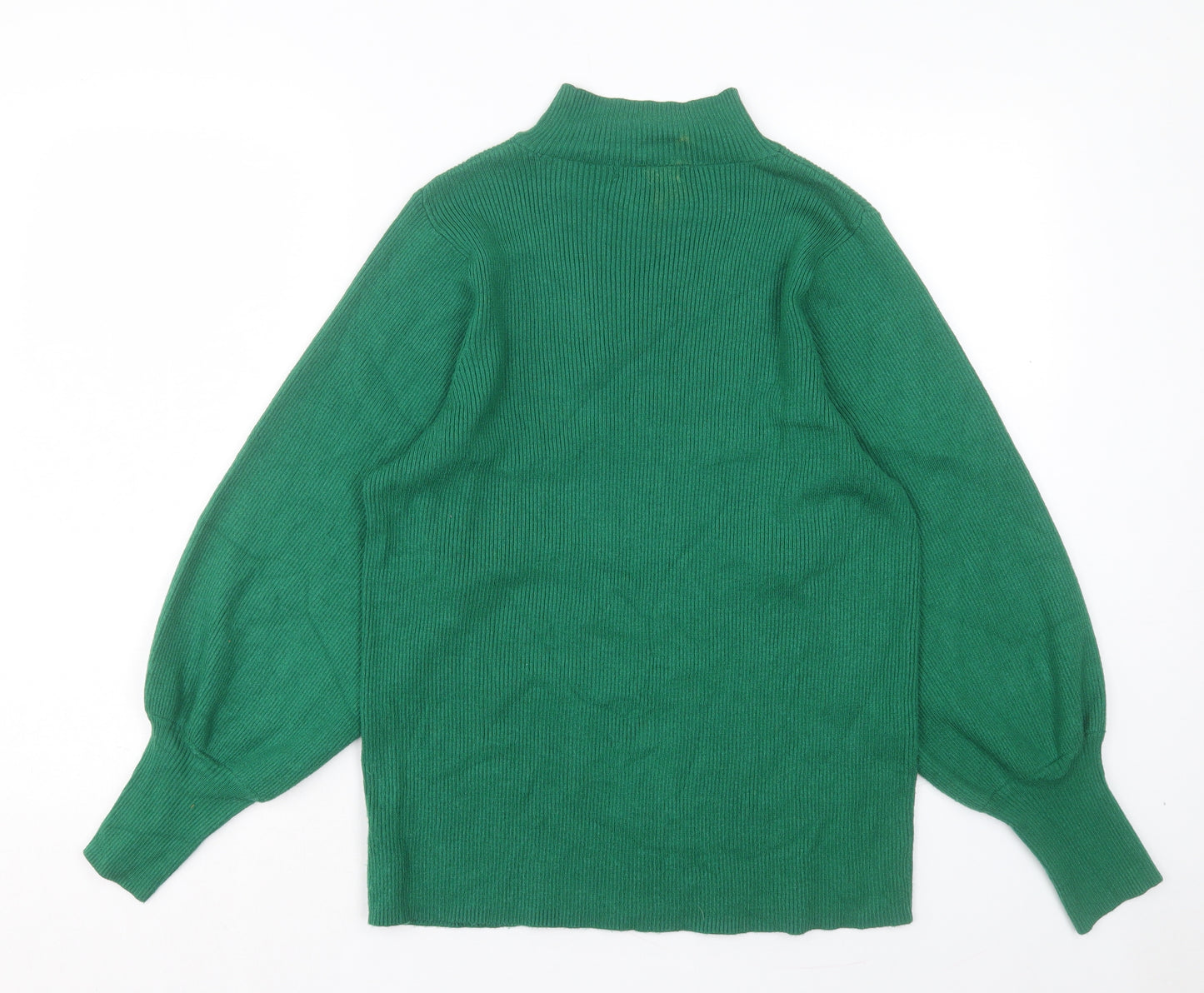 F&F Womens Green High Neck Viscose Pullover Jumper Size 18