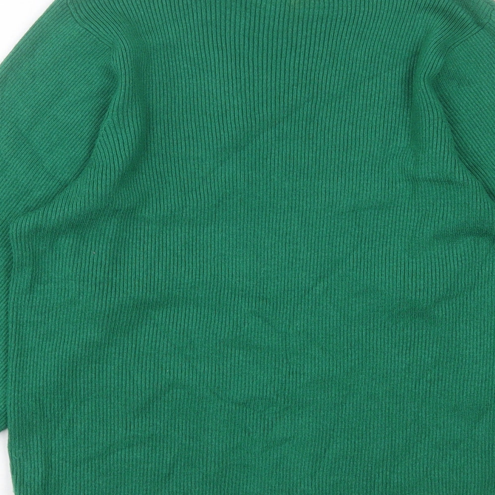 F&F Womens Green High Neck Viscose Pullover Jumper Size 18