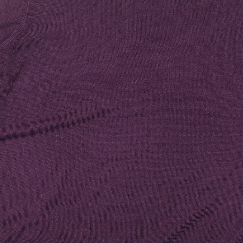 Marks and Spencer Womens Purple Crew Neck Acrylic Pullover Jumper Size 20