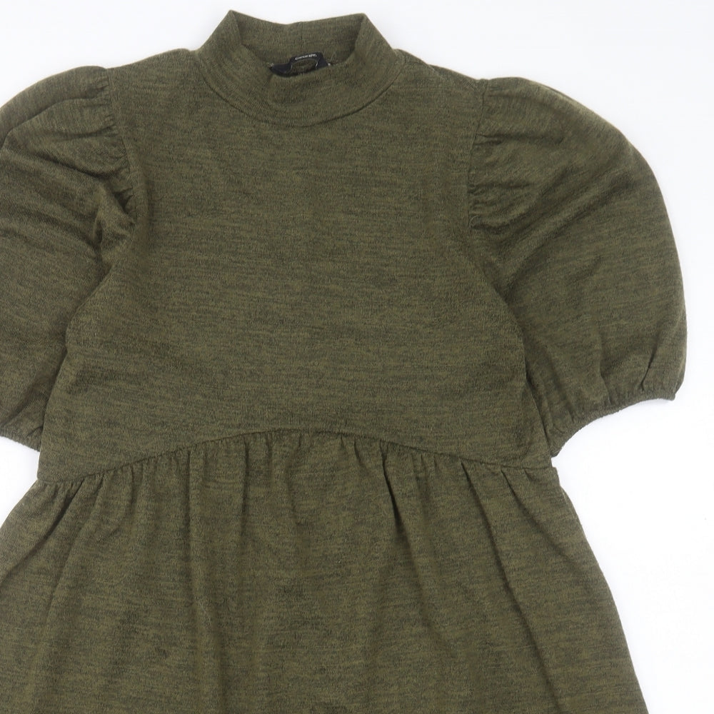 George Womens Green Polyester A-Line Size 10 High Neck Pullover