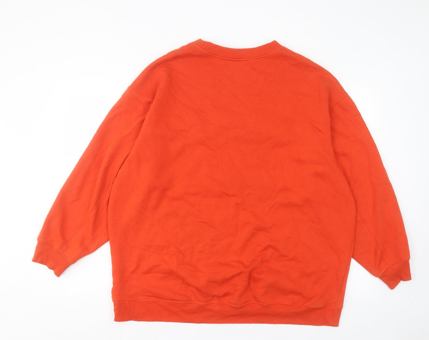 H&M Mens Orange Cotton Pullover Sweatshirt Size L - Stockholm Berlin