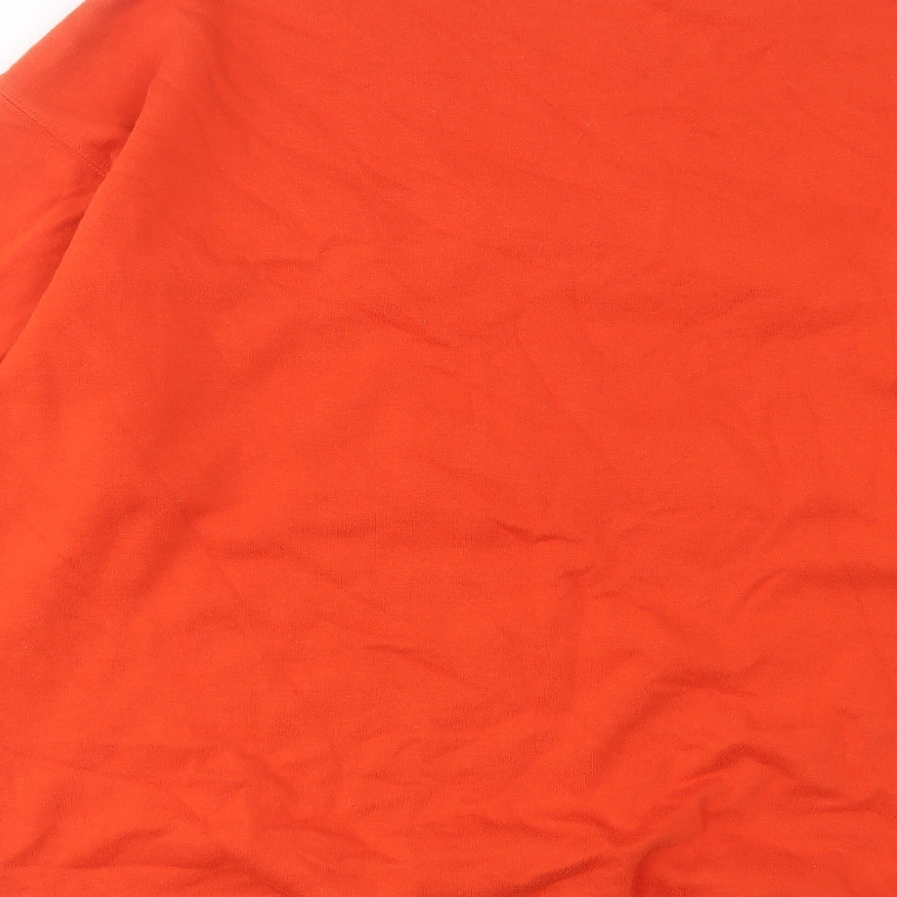 H&M Mens Orange Cotton Pullover Sweatshirt Size L - Stockholm Berlin
