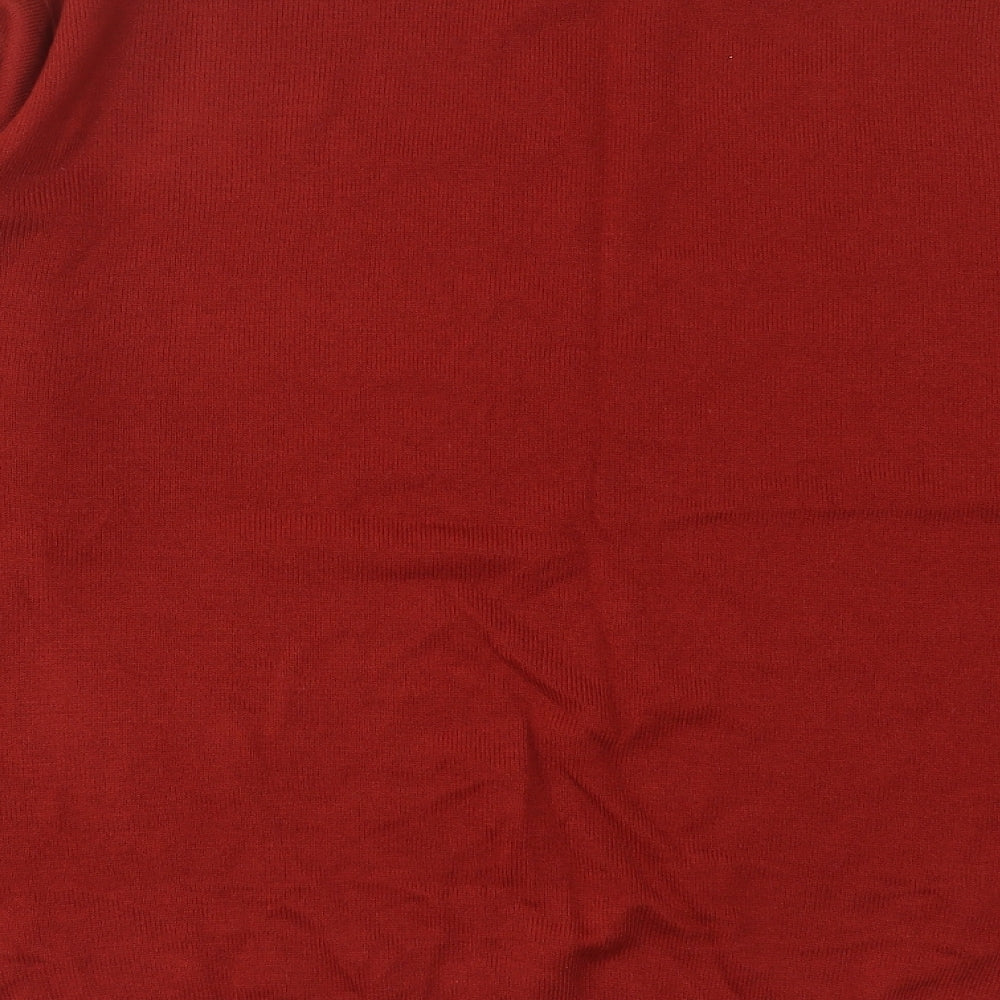 Pierre Cardin Mens Red Crew Neck Acrylic Pullover Jumper Size 2XL