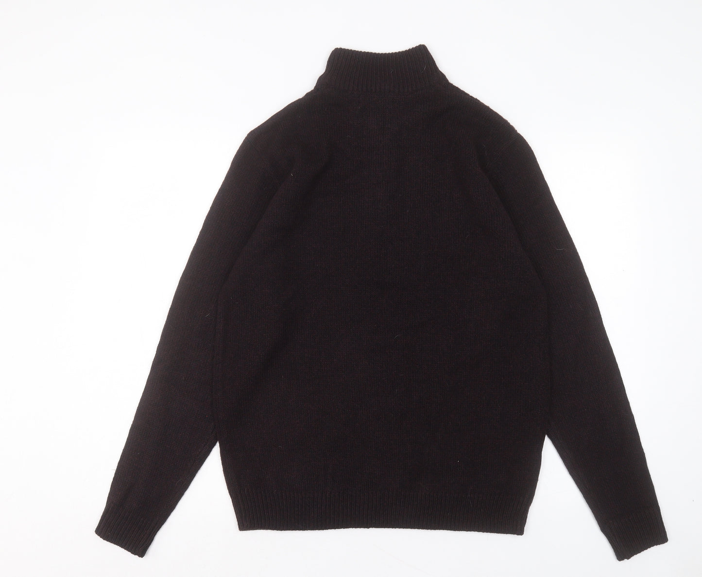 TU Mens Purple High Neck Acrylic Pullover Jumper Size M