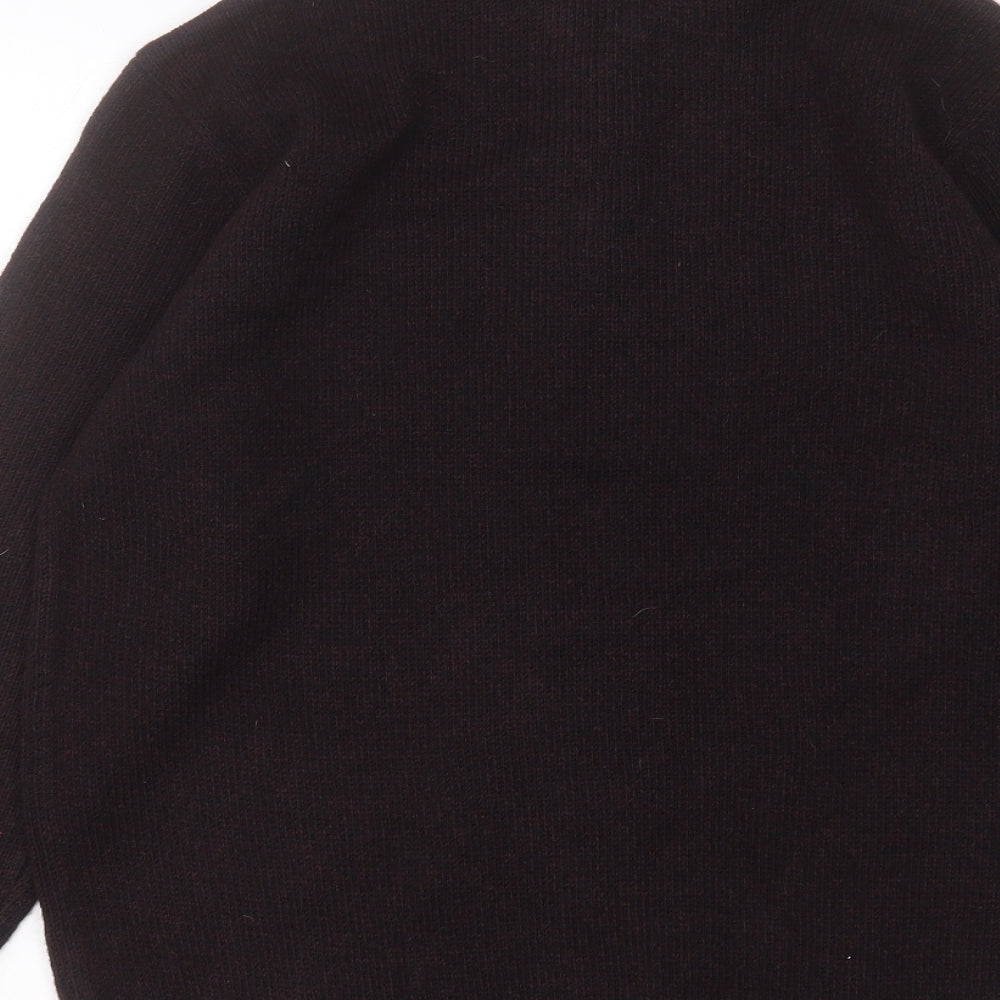 TU Mens Purple High Neck Acrylic Pullover Jumper Size M