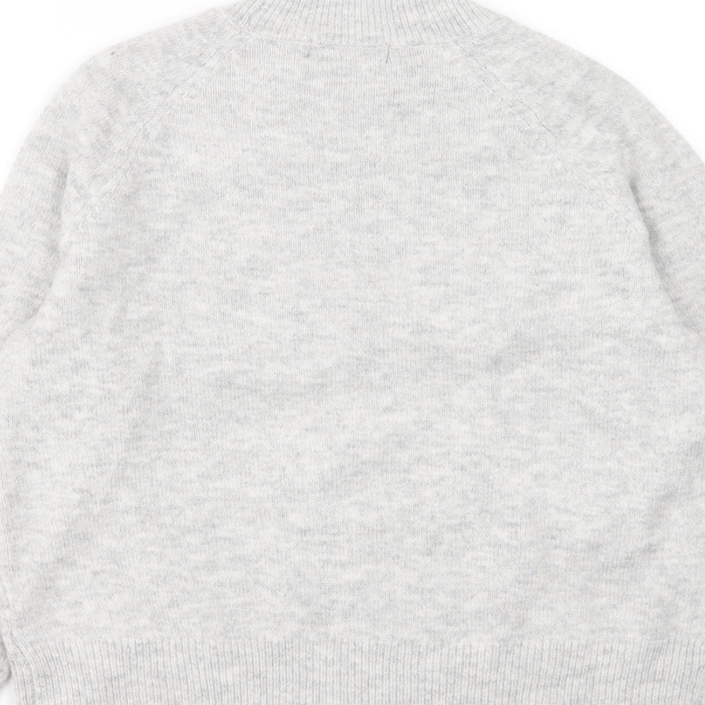Marks and Spencer Womens Grey Round Neck Acrylic Pullover Jumper Size S