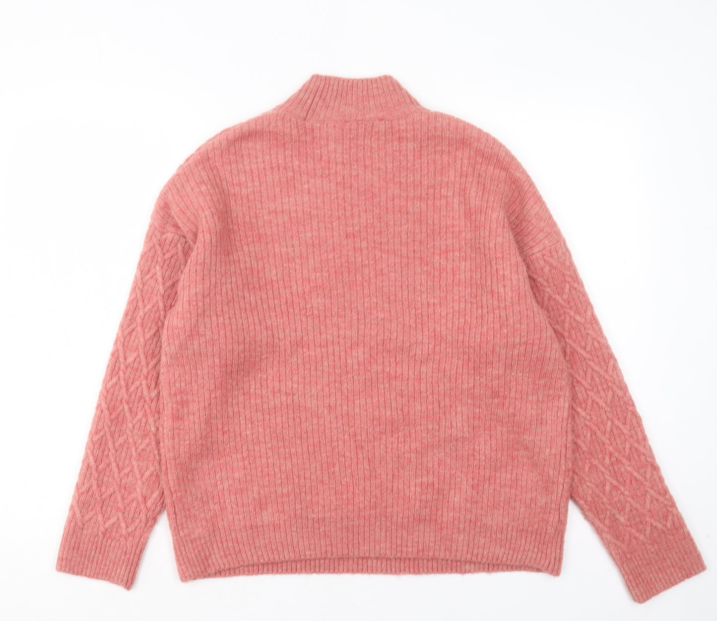 George Womens Pink High Neck Acrylic Pullover Jumper Size M