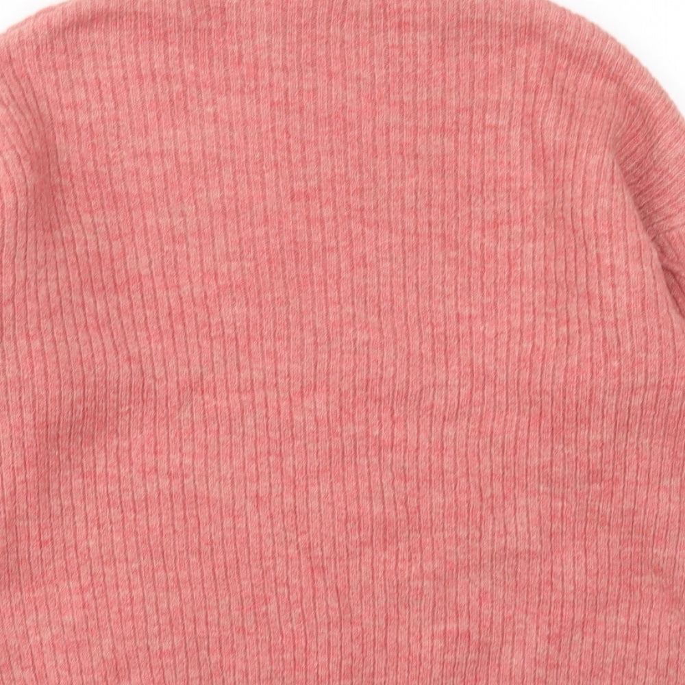 George Womens Pink High Neck Acrylic Pullover Jumper Size M