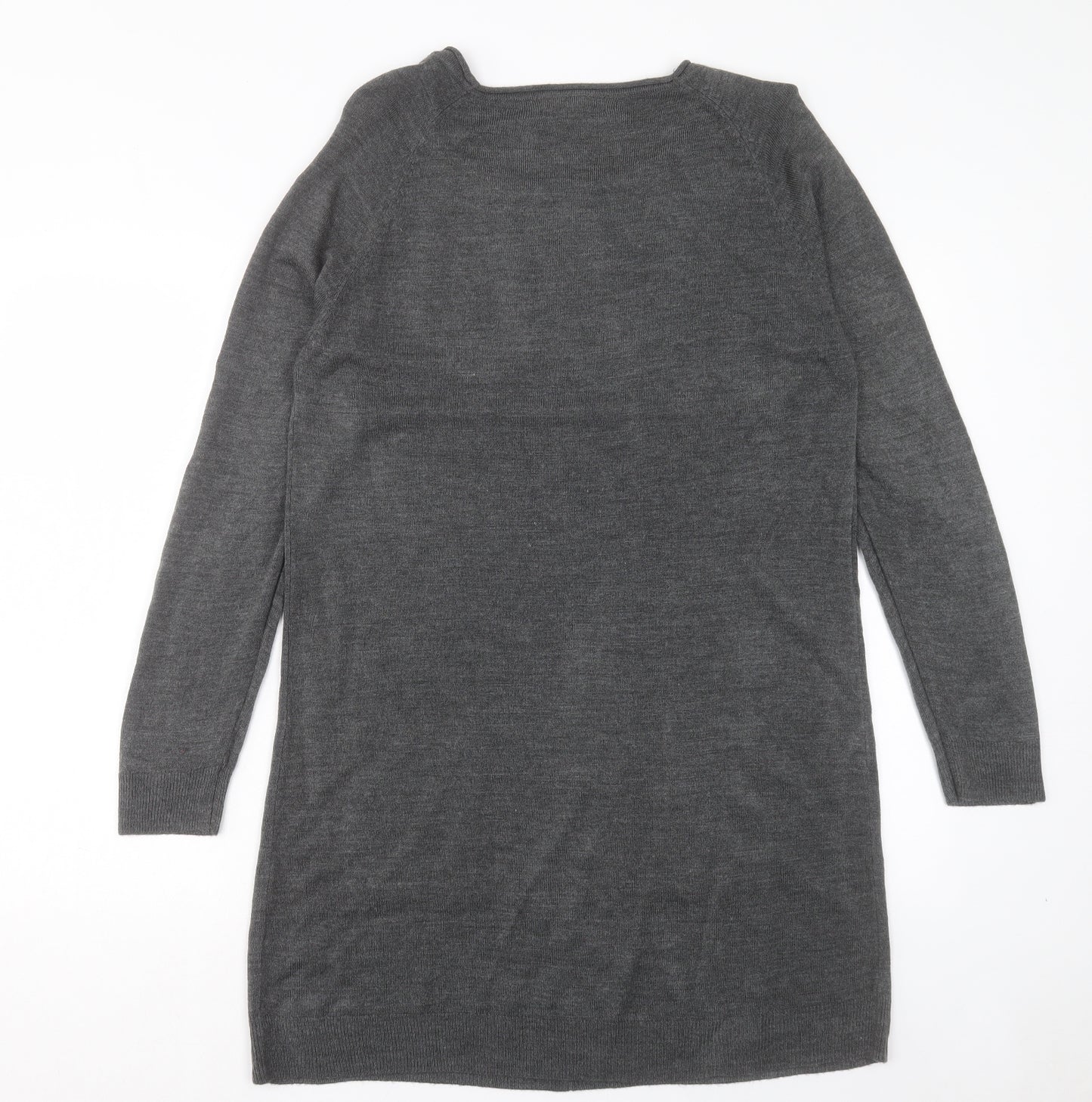 Atmosphere Womens Grey Acrylic Jumper Dress Size 14 Boat Neck Pullover