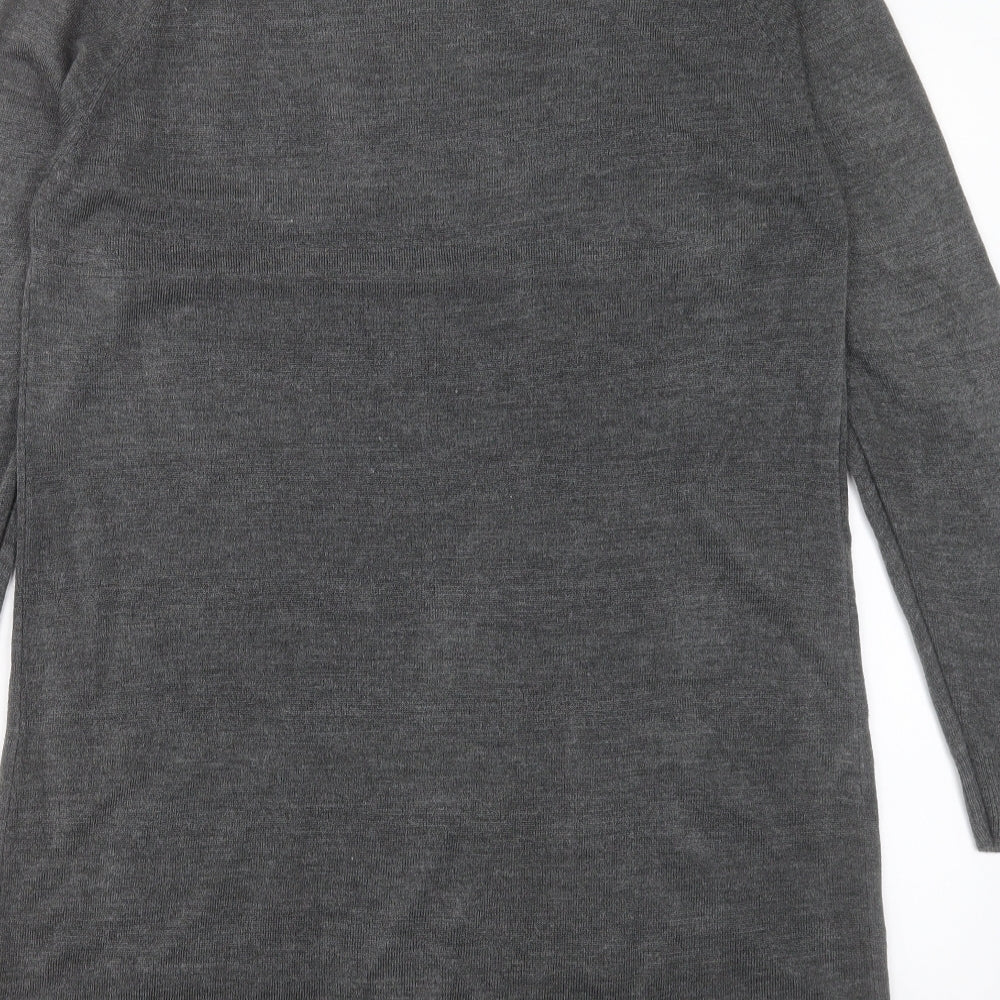 Atmosphere Womens Grey Acrylic Jumper Dress Size 14 Boat Neck Pullover