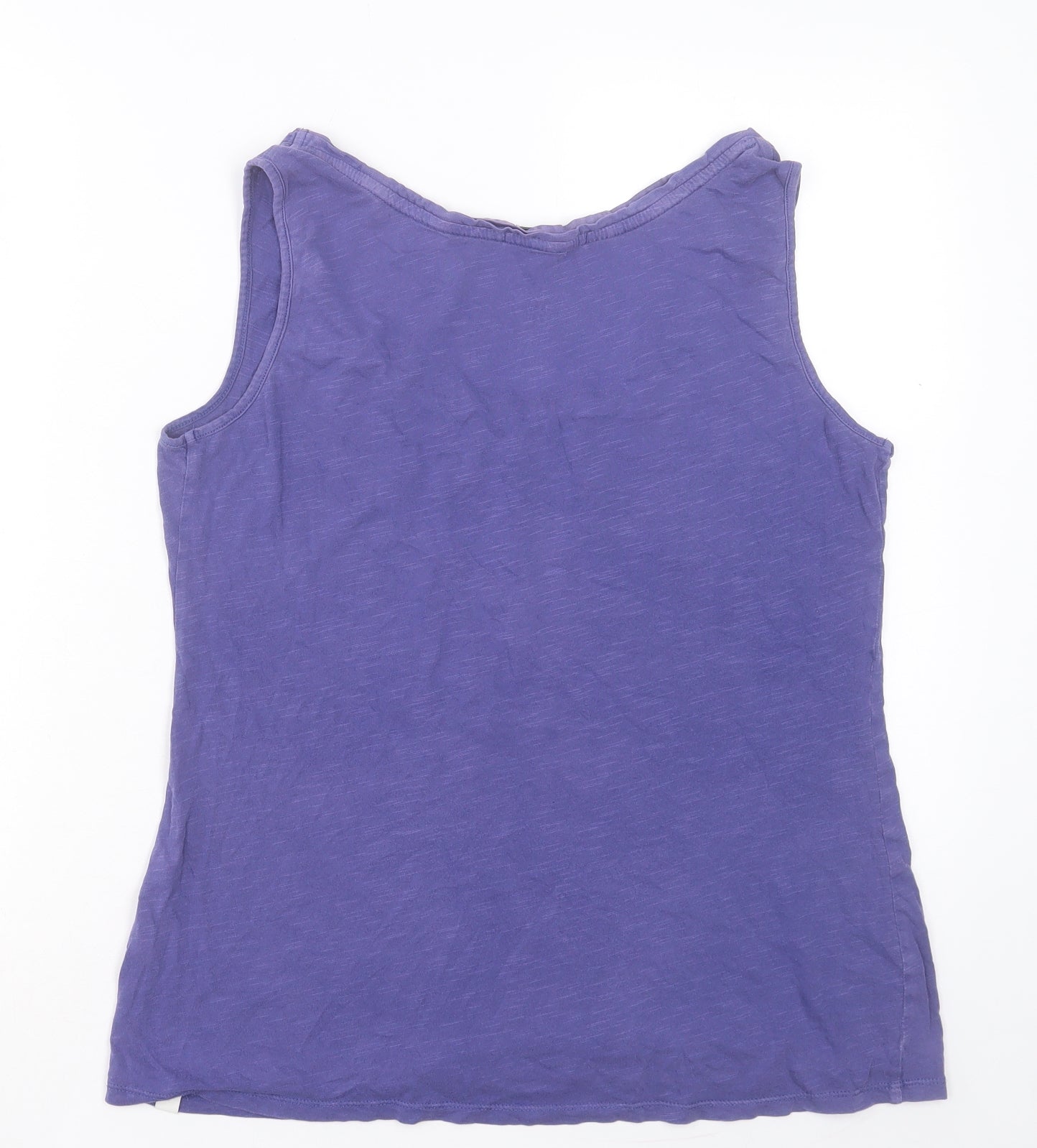 White Stuff Womens Purple Cotton Basic Tank Size 16 Scoop Neck