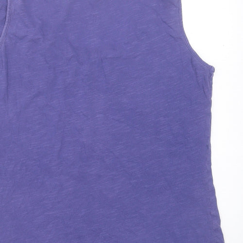 White Stuff Womens Purple Cotton Basic Tank Size 16 Scoop Neck