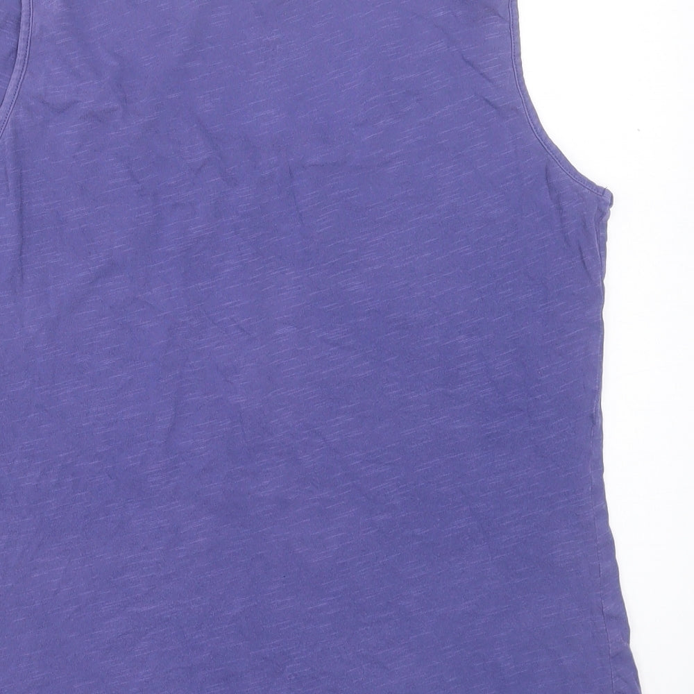 White Stuff Womens Purple Cotton Basic Tank Size 16 Scoop Neck
