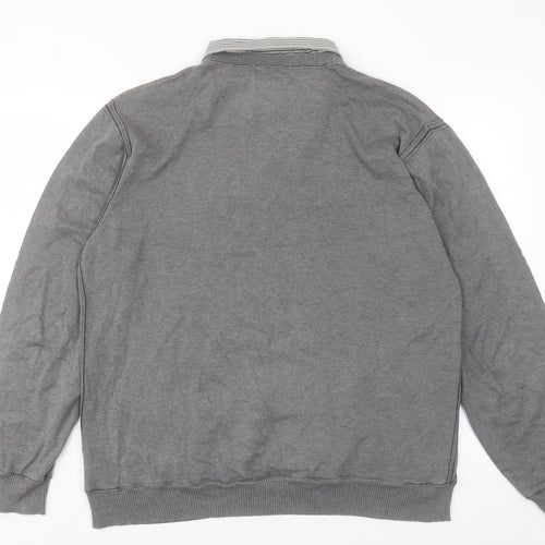 NEXT Mens Grey Collared Cotton Pullover Jumper Size XL