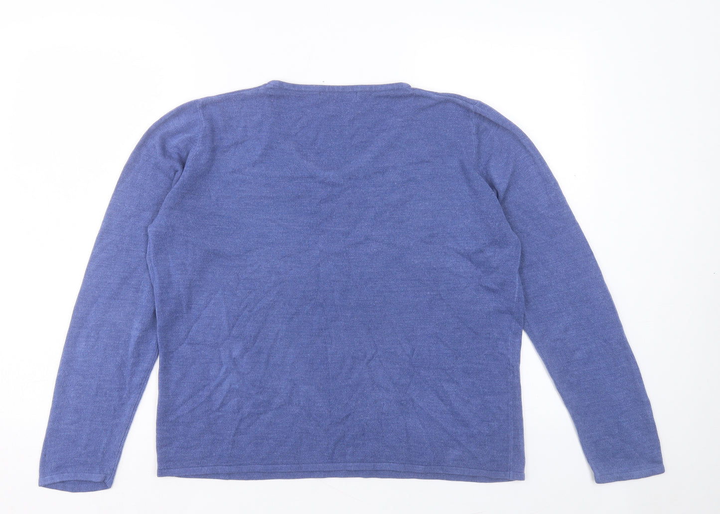 Bonmarché Womens Purple V-Neck Acrylic Pullover Jumper Size M