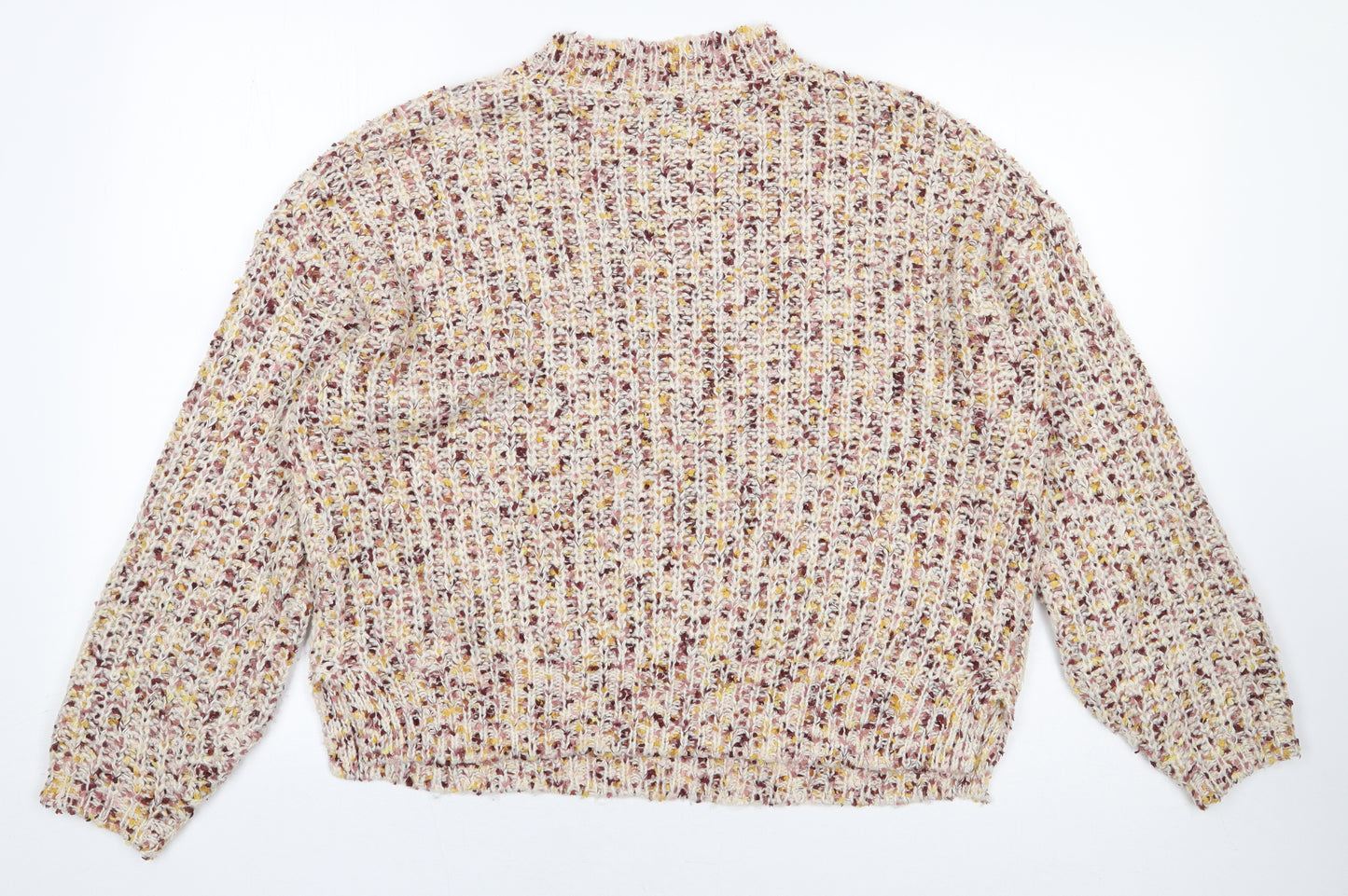 F&F Womens Multicoloured Round Neck Acrylic Pullover Jumper Size 10