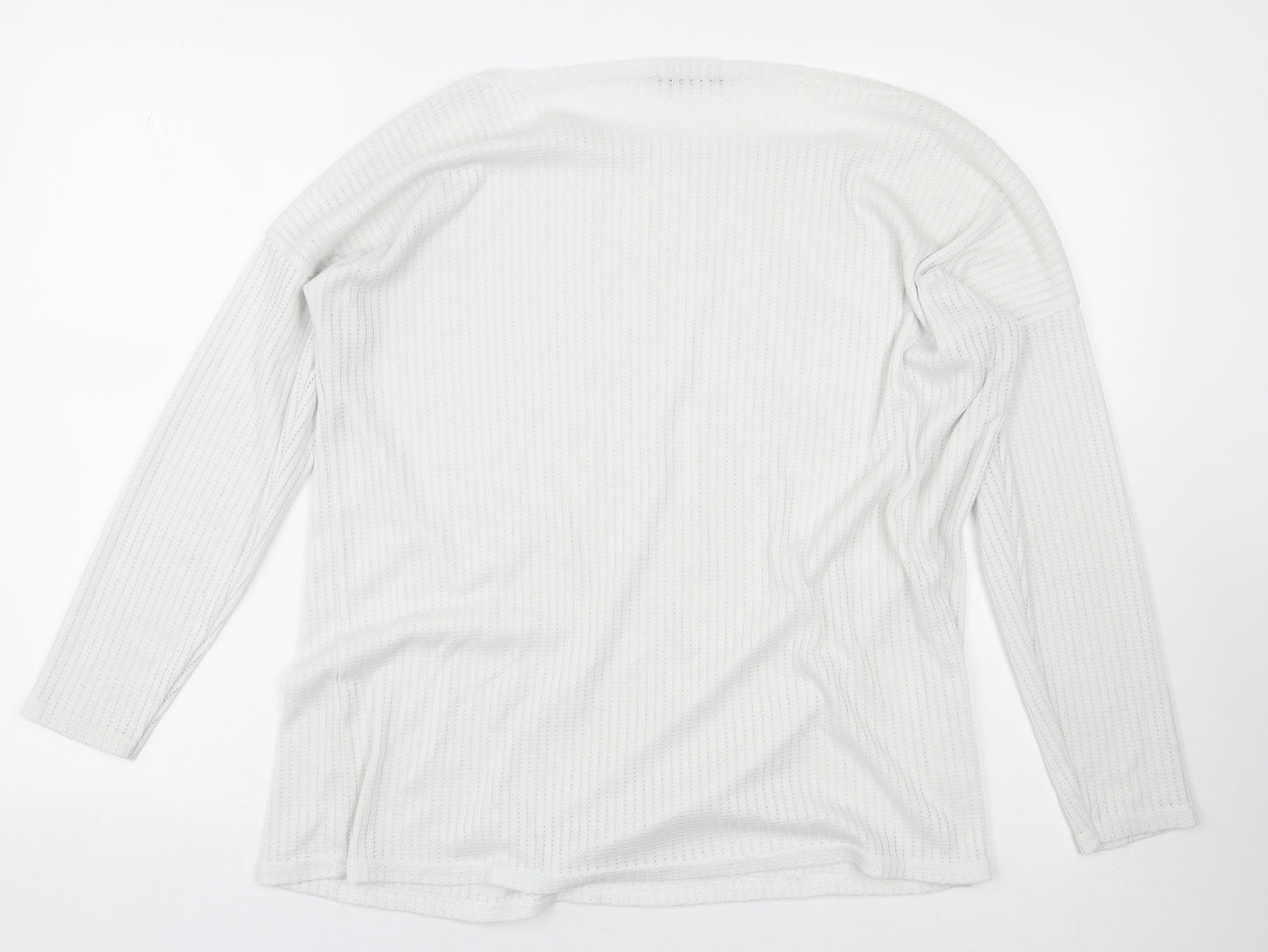 Boohoo Womens White 100% Polyester Pullover Sweatshirt Size 16 Pullover