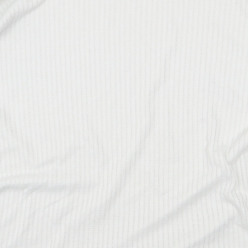 Boohoo Womens White 100% Polyester Pullover Sweatshirt Size 16 Pullover