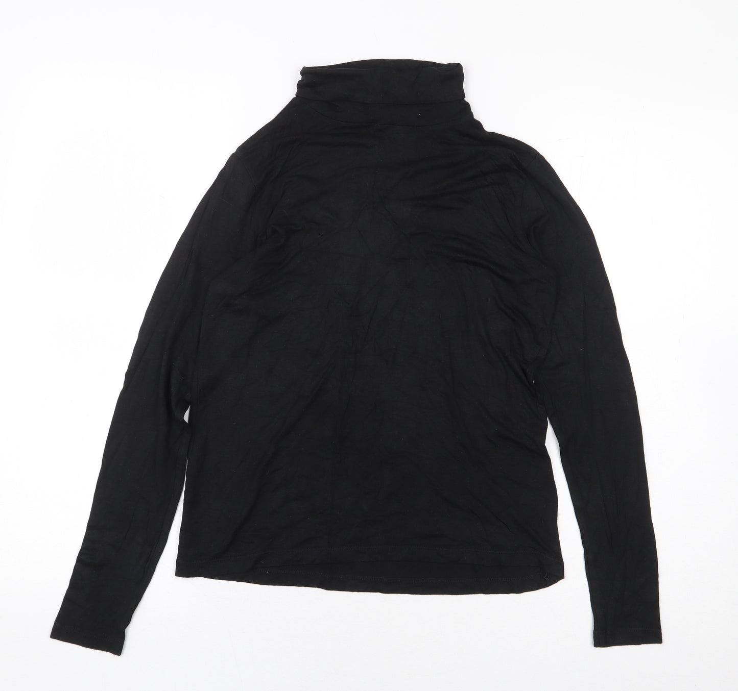 Store Twenty One Womens Black Viscose Basic T-Shirt Size S Roll Neck